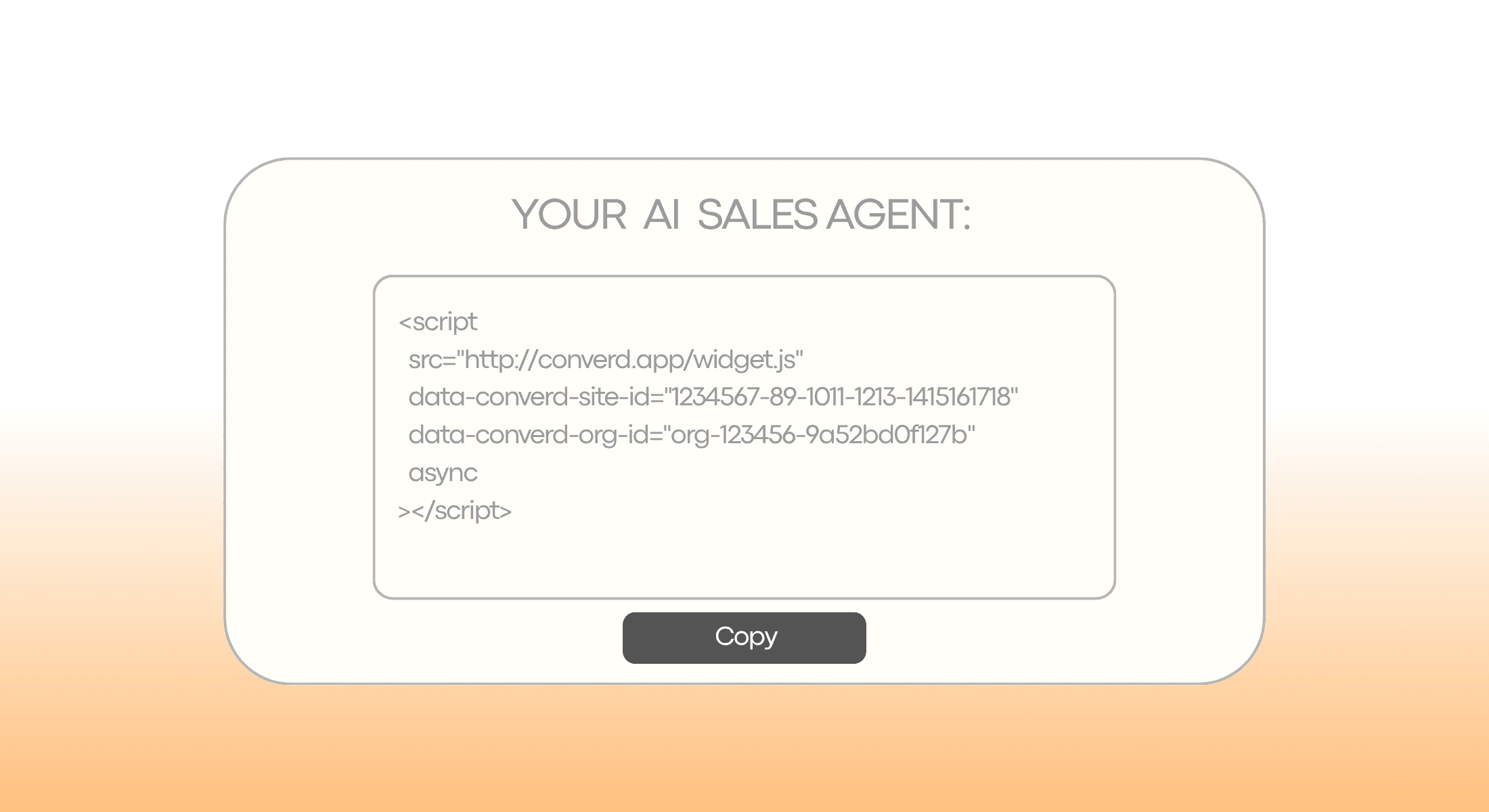 Step 3: Copy and embed the code snippet